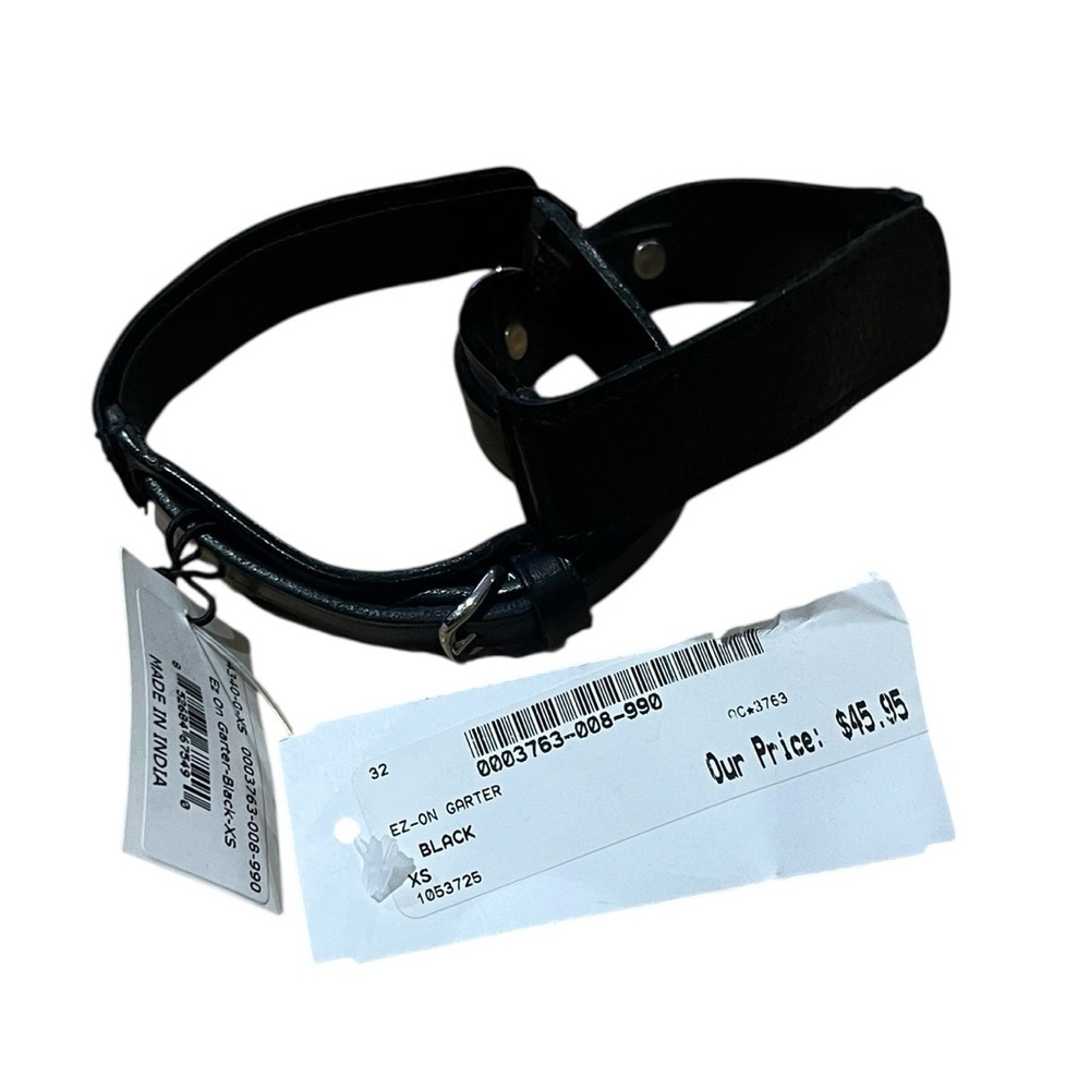 Equestrian Horseback Riding Garters - Black Leather